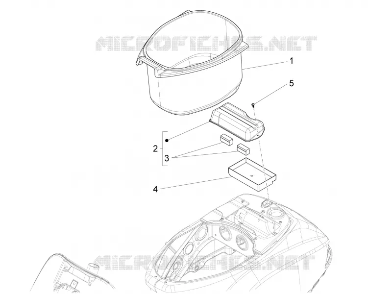 Logement casque - Dessous de selle VESPA VESPA-SCOOTER 150 LX 2012  LX 4T 2V ie E3