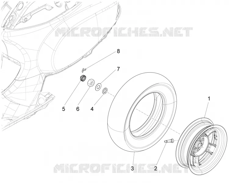 Roue arrière VESPA VESPA-SCOOTER 150 LX 2013  LX 4T 2V ie E3