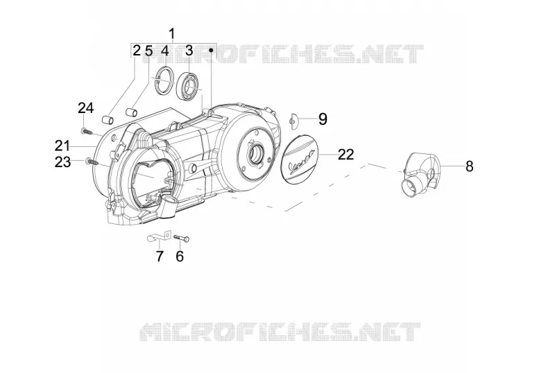 Couvercle carter - Refoidissement carter VESPA VESPA-SCOOTER 150 LX 2009  LX 4T E3