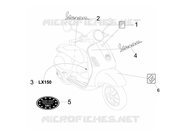 Monogrammes - Decorations VESPA VESPA-SCOOTER 150 LX 2009  LX 4T E3