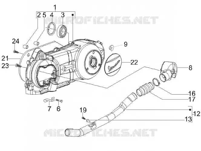 Couvercle carter - Refoidissement carter VESPA VESPA-SCOOTER 150 LX 2013  LX 4T E3