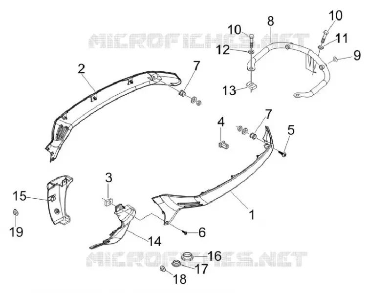 Couvertures laterales - Spoiler VESPA VESPA-SCOOTER 150 LX 2009  LX 4T E3