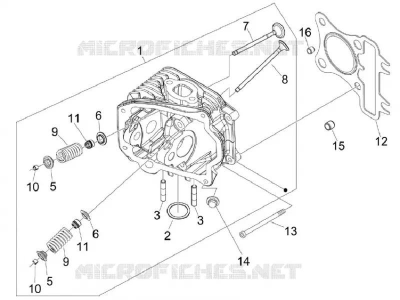 Ensemble culasse - Soupape VESPA VESPA-SCOOTER 150 LX 2009  LX 4T E3