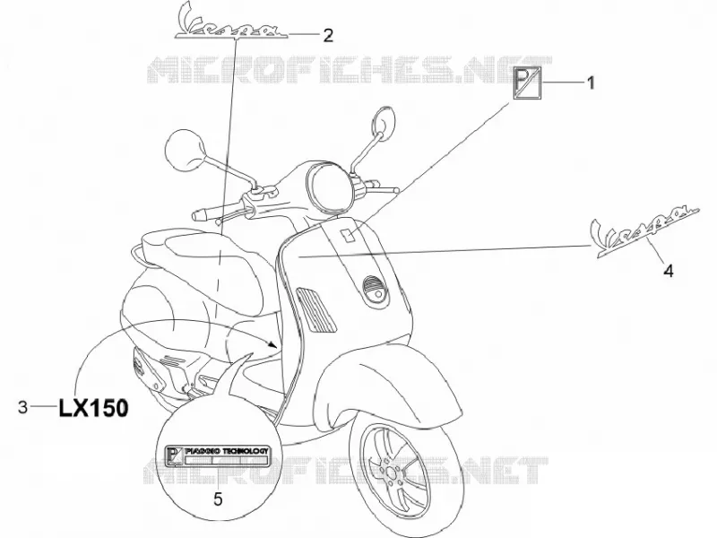 Monogrammes - Decorations VESPA VESPA-SCOOTER 150 LX 2012  LX 4T E3