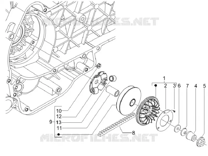 Poulie motrice VESPA VESPA-SCOOTER 150 LX 2012  LX 4T E3