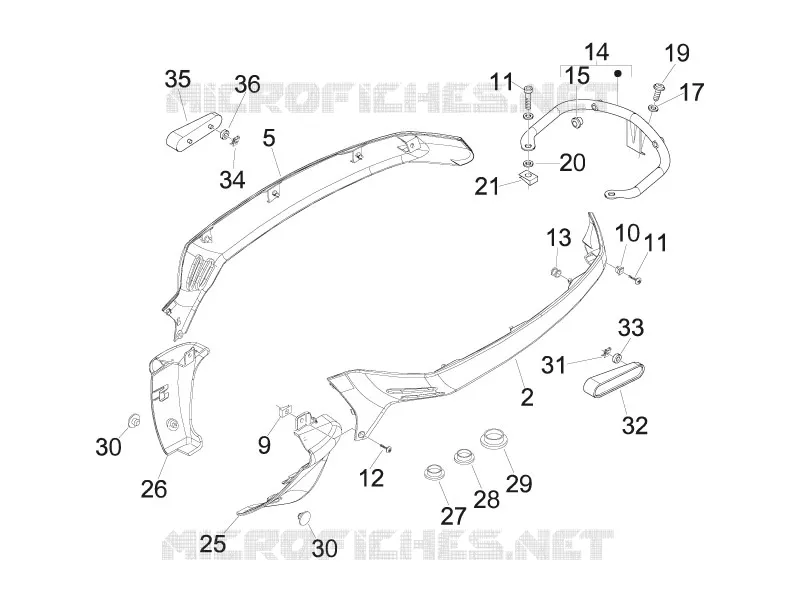 Couvertures laterales - Spoiler VESPA VESPA-SCOOTER 150 LX 2011  LX 4T ie