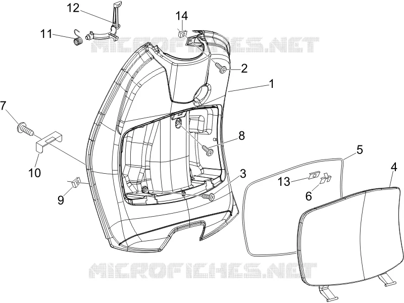 Coffre avant - Contre-tablier VESPA VESPA-SCOOTER 150 LX 2010  LX 4T ie E3