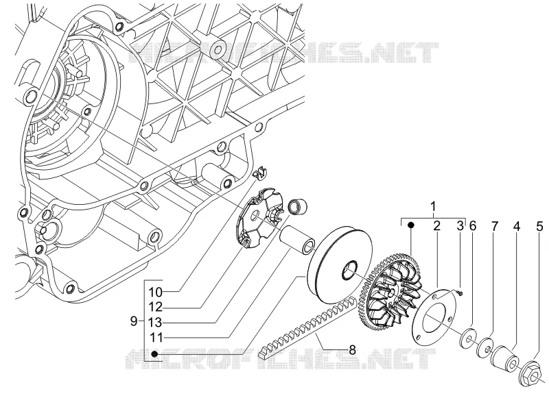 Poulie motrice VESPA VESPA-SCOOTER 150 LX 2011  LX 4T ie E3