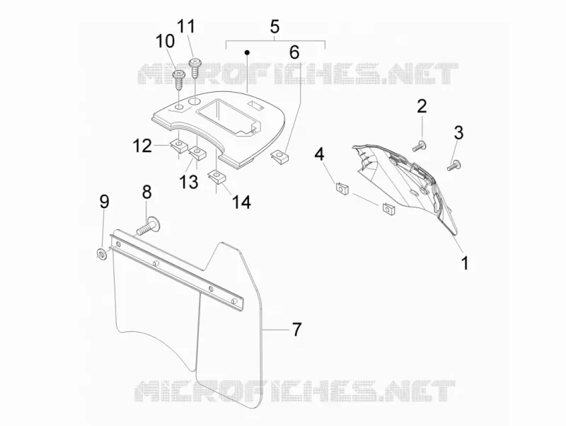 Couvercle arrière - Pare-boue VESPA VESPA-SCOOTER 150 LX 2011  LX 4T ie E3