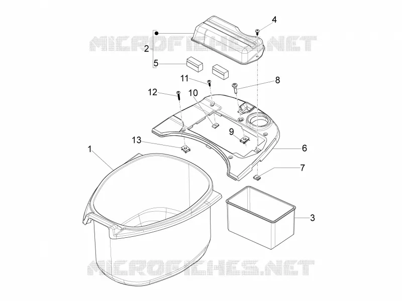 Logement casque - Dessous de selle VESPA VESPA-SCOOTER 150 LX 2012  LX 4T ie E3