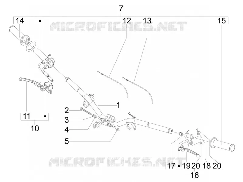 Guidon - Maître cylindre VESPA VESPA-SCOOTER 150 LX 2011  LX 4T ie Touring