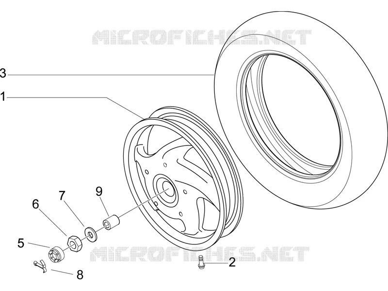 Roue arrière VESPA VESPA-SCOOTER 150 LX 2011  LX 4T ie Touring