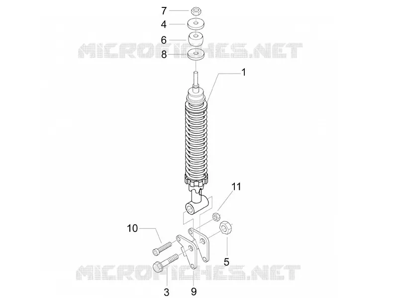 Suspension arrière - Amortisseur/s VESPA VESPA-SCOOTER 150 LX 2011  LX 4T ie Touring
