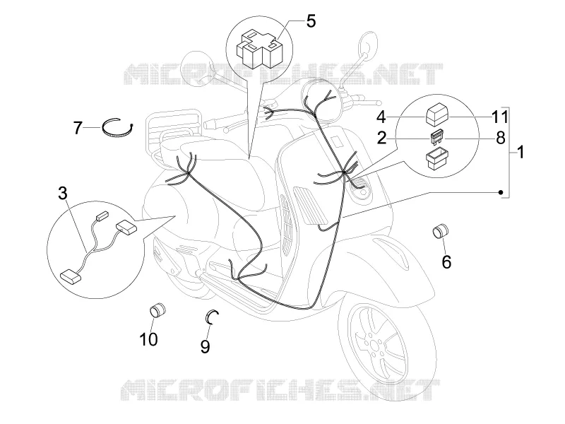 Faisceau de câbles principal VESPA VESPA-SCOOTER 50 LX 2005  LX 2T