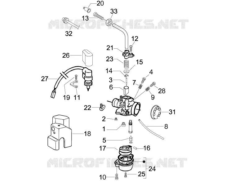 Composants de carburateur VESPA VESPA-SCOOTER 50 LX 2007  LX 2T
