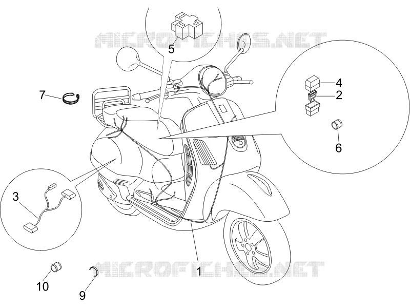 Faisceau de câbles principal VESPA VESPA-SCOOTER 50 LX 2008  LX 2T