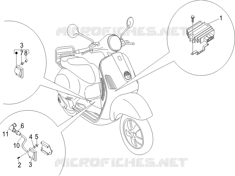 Régulateurs de tension - Centrales electroniques - Bobine H.T. VESPA VESPA-SCOOTER 50 LX 2007  LX 2T