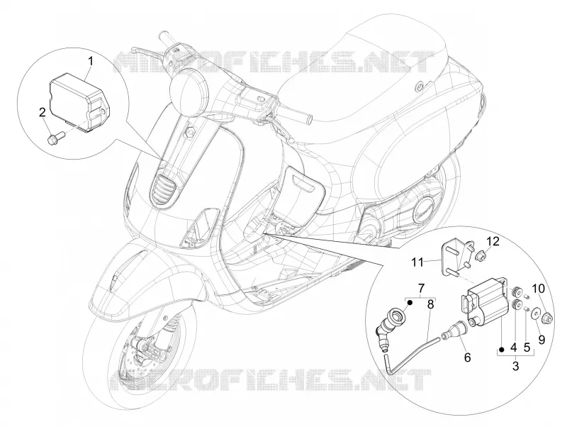 Régulateurs de tension - Centrales electroniques - Bobine H.T. VESPA VESPA-SCOOTER 50 LX 2011  LX 2T