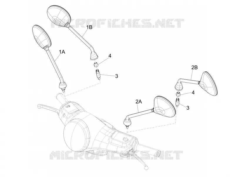 Rétroviseur/s VESPA VESPA-SCOOTER 50 LX 2011  LX 2T
