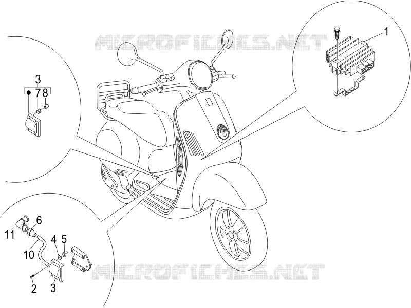 Régulateurs de tension - Centrales electroniques - Bobine H.T. VESPA VESPA-SCOOTER 50 LX 2005  LX 2T 25 Km/h