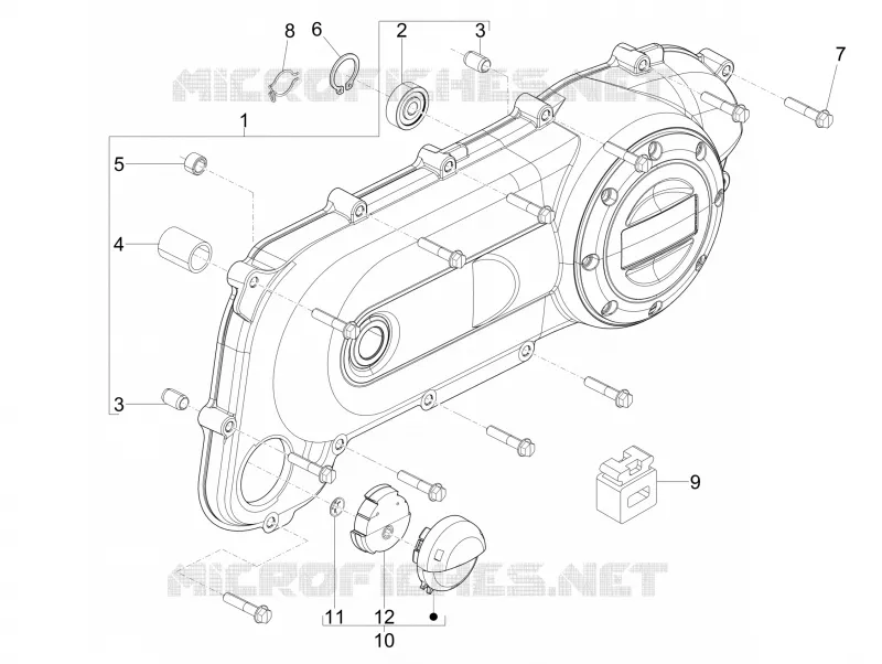Couvercle carter - Refoidissement carter VESPA VESPA-SCOOTER 50 LX 2012  LX 2T E2 Touring (30Km/h)