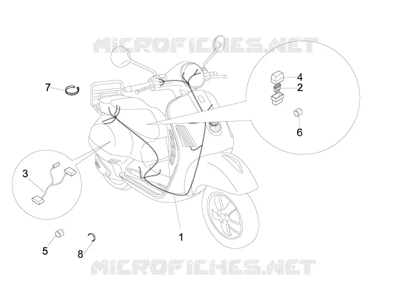 Faisceau de câbles principal VESPA VESPA-SCOOTER 50 LX 2011  LX 2T E2 Touring (30Km/h)
