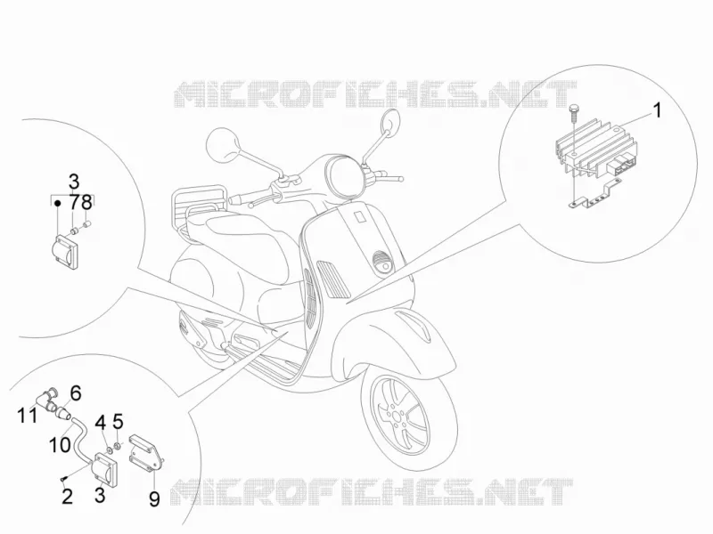 Régulateurs de tension - Centrales electroniques - Bobine H.T. VESPA VESPA-SCOOTER 50 LX 2010  LX 2T E2 Touring (30Km/h)