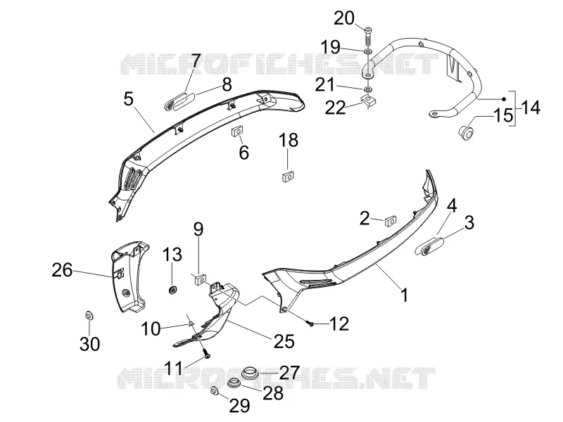 Couvertures laterales - Spoiler VESPA VESPA-SCOOTER 50 LX 2006  LX 4T