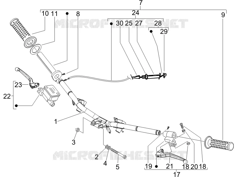 Guidon - Maître cylindre VESPA VESPA-SCOOTER 50 LX 2006  LX 4T