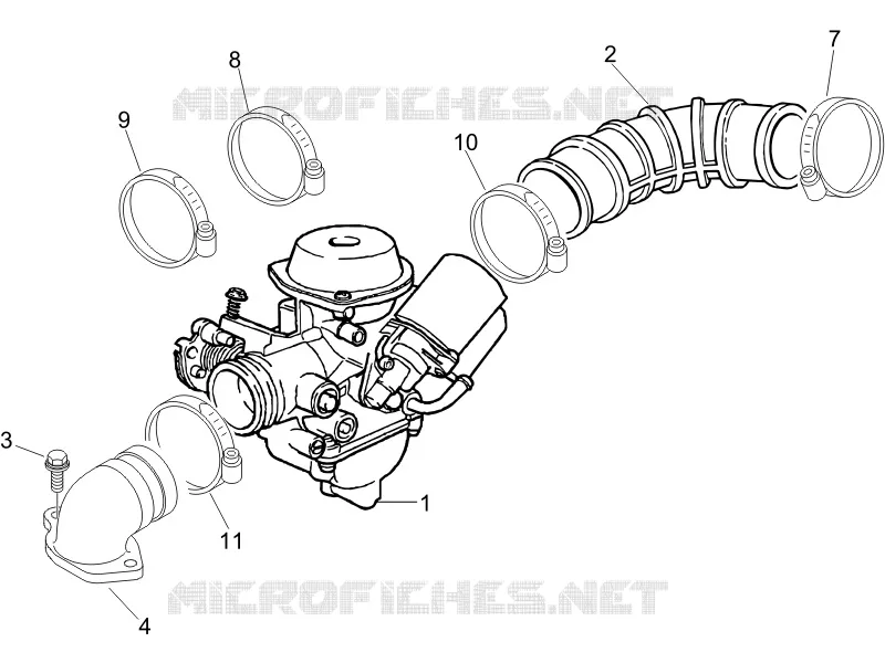Carburateur complet - Raccord d'admission VESPA VESPA-SCOOTER 50 LX 2007  LX 4T
