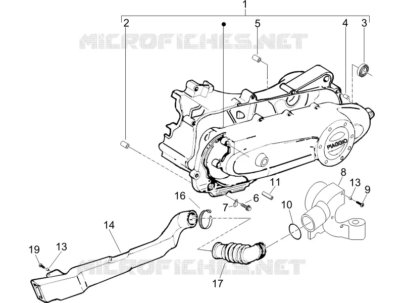 Couvercle carter - Refoidissement carter VESPA VESPA-SCOOTER 50 LX 2009  LX 4T