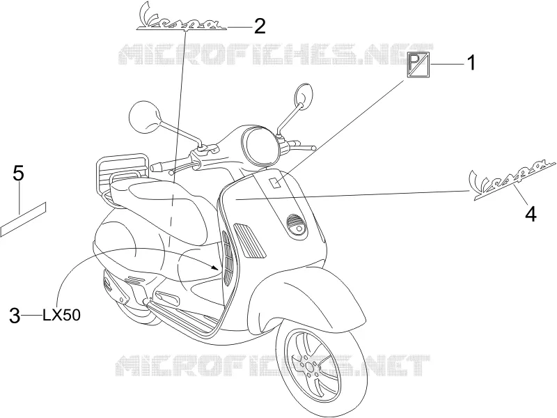 Monogrammes - Decorations VESPA VESPA-SCOOTER 50 LX 2009  LX 4T
