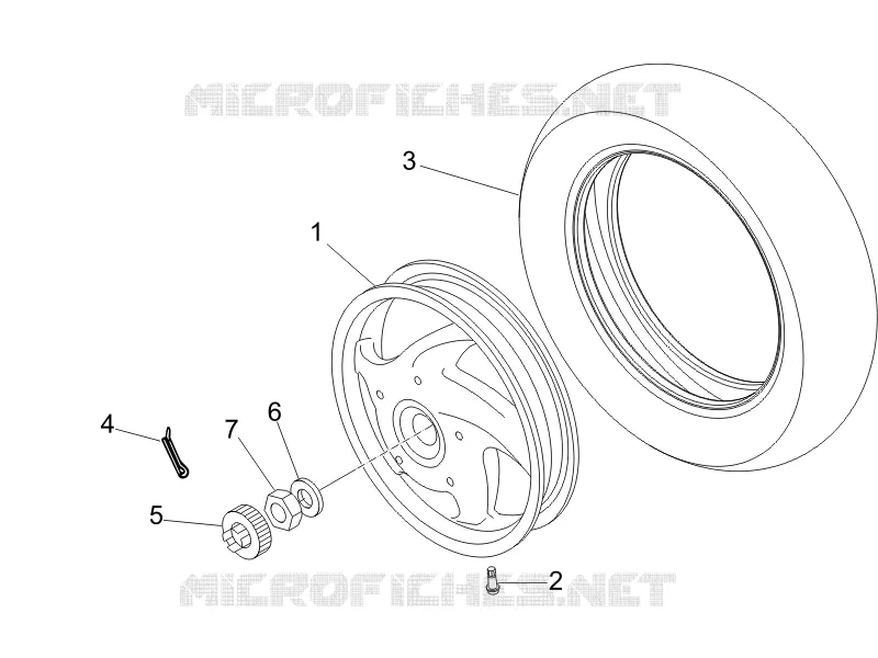 Roue arrière VESPA VESPA-SCOOTER 50 LX 2008  LX 4T