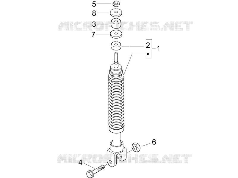 Suspension arrière - Amortisseur/s VESPA VESPA-SCOOTER 50 LX 2009  LX 4T