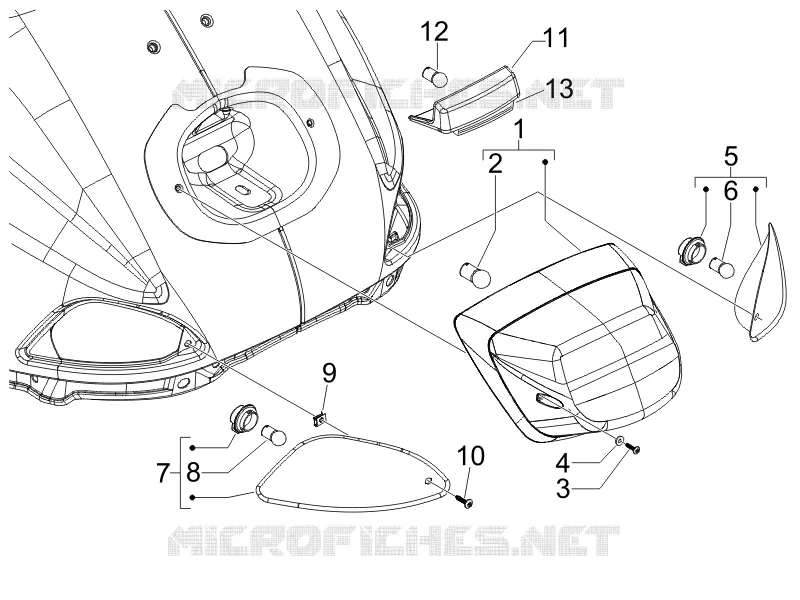 Eclairages arrière - Clignotants VESPA VESPA-SCOOTER 50 LX 2008  LX 4T