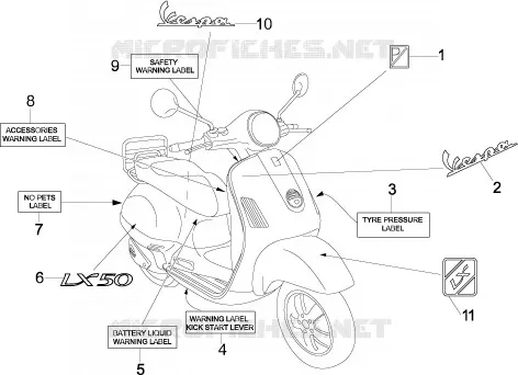 Monogrammes - Decorations VESPA VESPA-SCOOTER 50 LX 2009  LX 4T