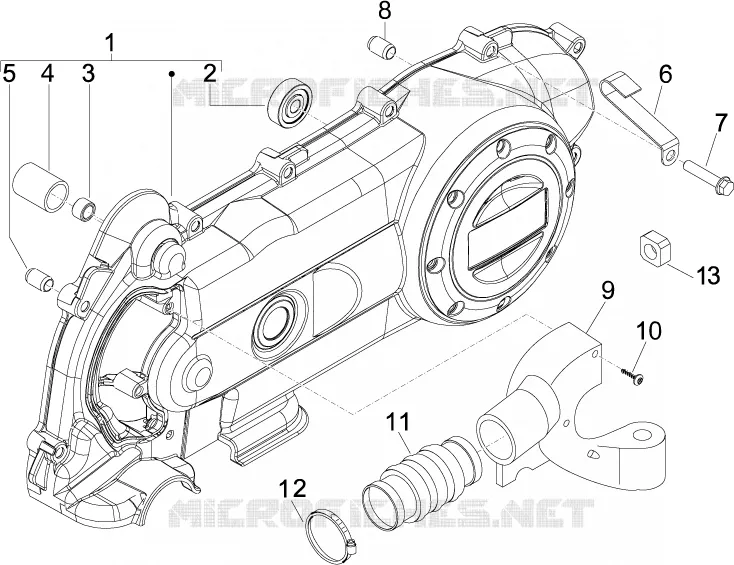 Couvercle carter - Refoidissement carter VESPA VESPA-SCOOTER 50 LX 2011  LX 4T-2V 25Km/h