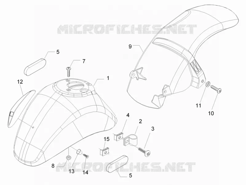 Logement roue - Garde boue VESPA VESPA-SCOOTER 50 LX 2012  LX 4T-2V 25Km/h