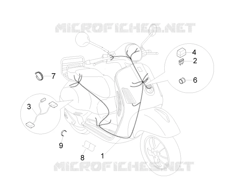 Faisceau de câbles principal VESPA VESPA-SCOOTER 50 LX 2011  LX 4T 2V 25 Km/h Touring