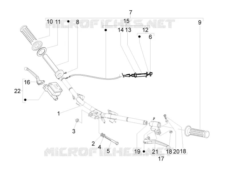 Guidon - Maître cylindre VESPA VESPA-SCOOTER 50 LX 2011  LX 4T 2V 25 Km/h Touring