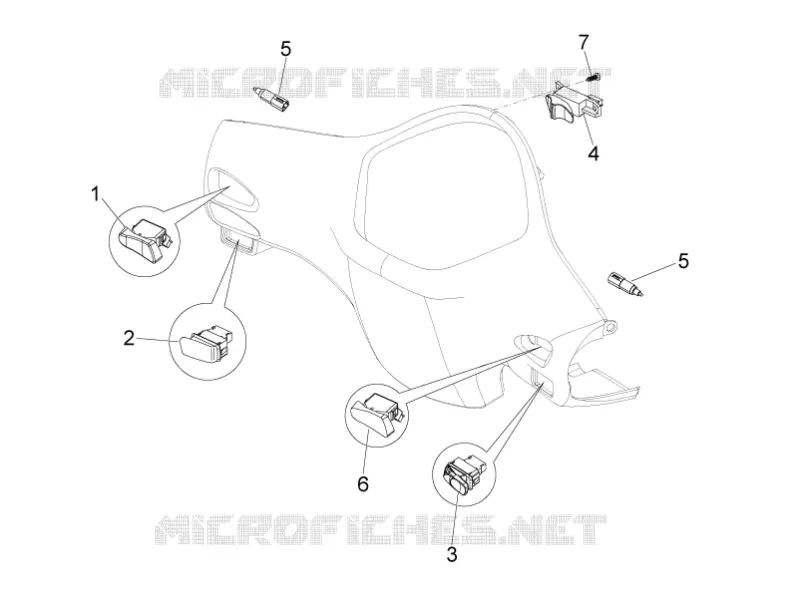 Inverseurs - Commutateurs - Boutons - Interrupteurs VESPA VESPA-SCOOTER 50 LX 2011  LX 4T 2V 25 Km/h Touring