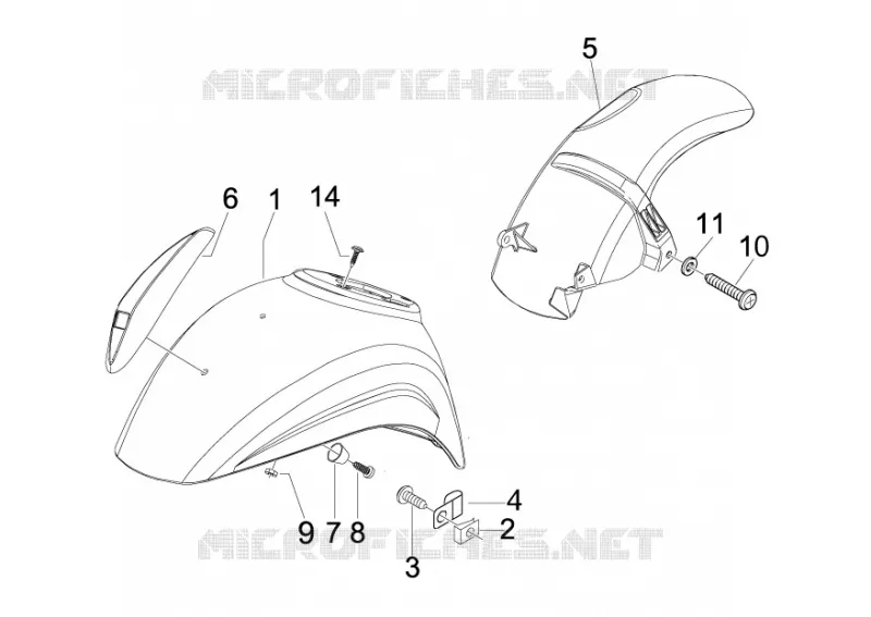 Logement roue - Garde boue VESPA VESPA-SCOOTER 50 LX 2009  LX 4T-4V