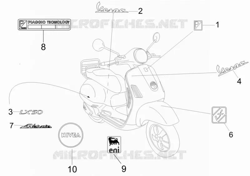 Monogrammes - Decorations VESPA VESPA-SCOOTER 50 LX 2011  LX 4T-4V