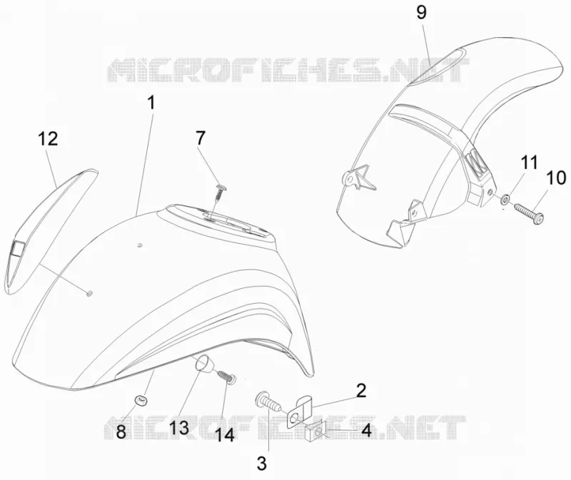 Logement roue - Garde boue VESPA VESPA-SCOOTER 50 LX 2011  LX 4T-4V