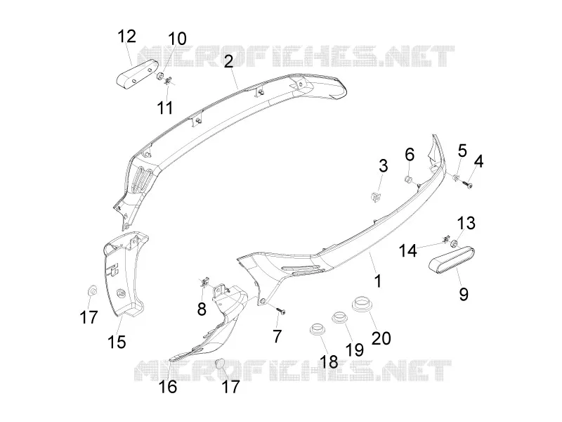 Couvertures laterales - Spoiler VESPA VESPA-SCOOTER 50 LX 2012  LX 4T-4V Touring