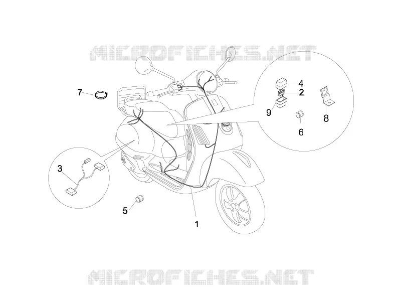Faisceau de câbles principal VESPA VESPA-SCOOTER 50 LX 2011  LX 4T-4V Touring