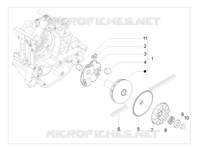 Poulie motrice VESPA VESPA-SCOOTER 50 LX 2010  LX 4T-4V Touring