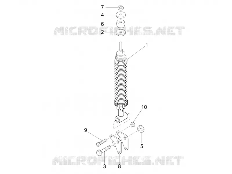 Suspension arrière - Amortisseur/s VESPA VESPA-SCOOTER 125 LXV 2016  LXV 4T 3V E3