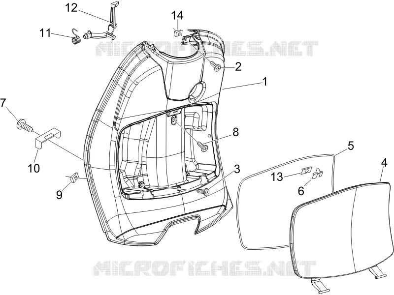 Coffre avant - Contre-tablier VESPA VESPA-SCOOTER 125 LXV 2006  LXV 4T E3