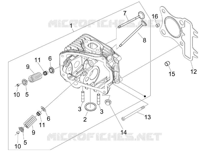 Ensemble culasse - Soupape VESPA VESPA-SCOOTER 125 LXV 2007  LXV 4T E3